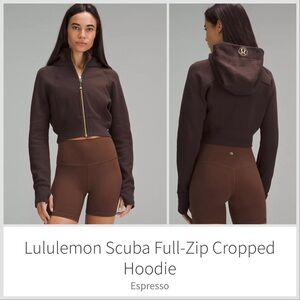 Lululemon Athletica Espresso Full-Zip Cropped Hoodie